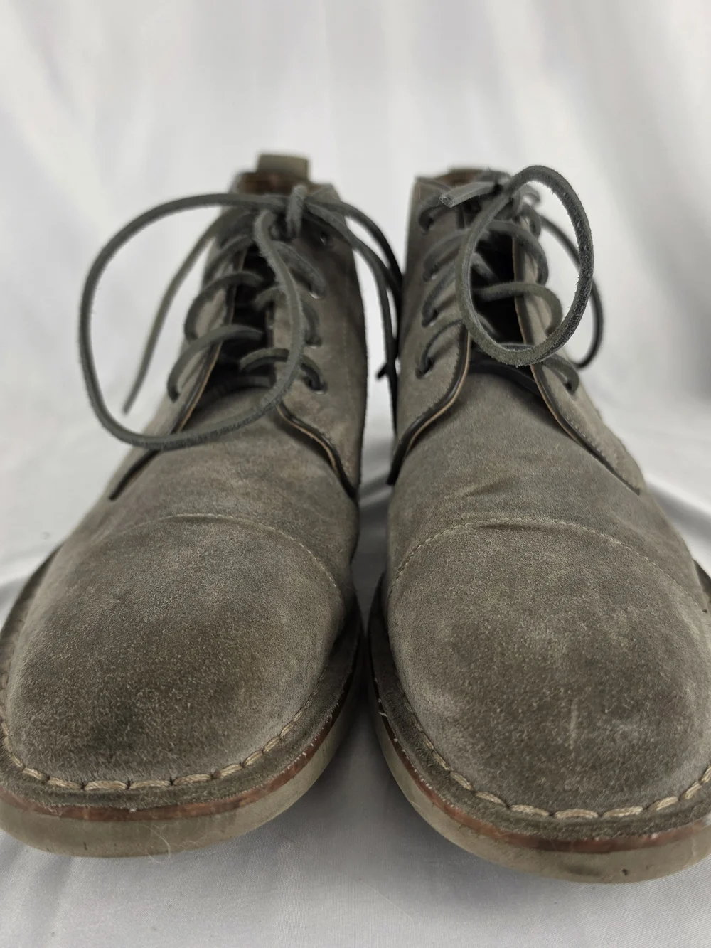John Varvatos Star USA Chukka Boots Mens Gray Suede Leather Lace Ankle Size 10.5